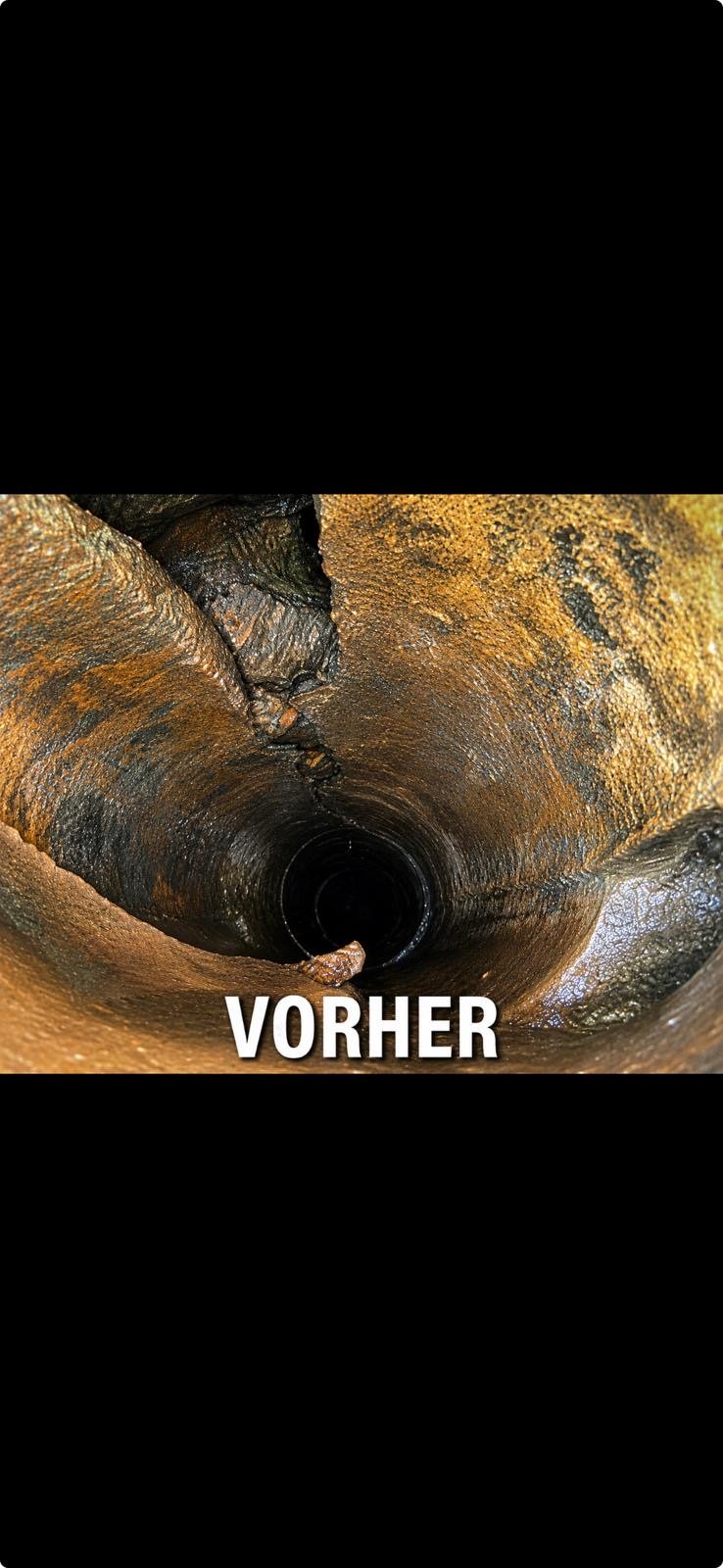 Schadhafter Rohrabschnitt vor der Sanierung